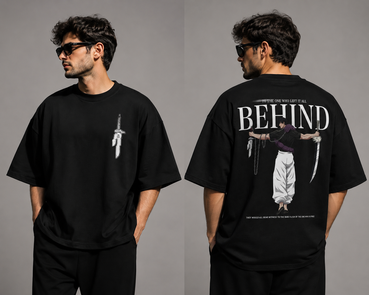 BEHIND oversized tee detail